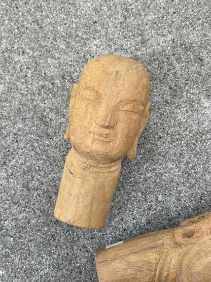 Wood buddha head