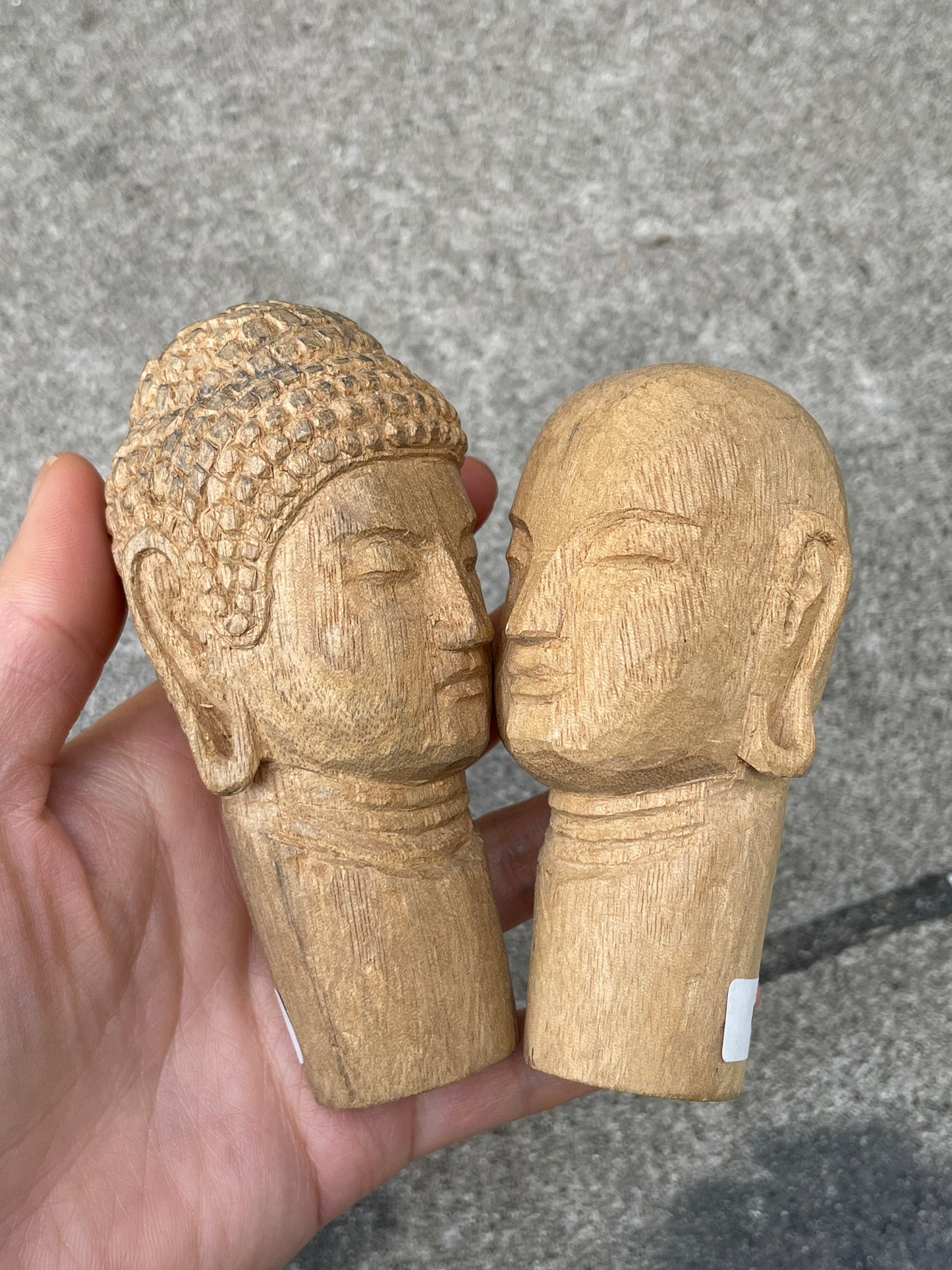 Wood buddha head